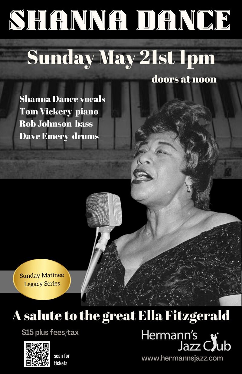 Shanna Dance: A salute to Ella Fitzgerald - May 7th @ Hermann's Jazz Club