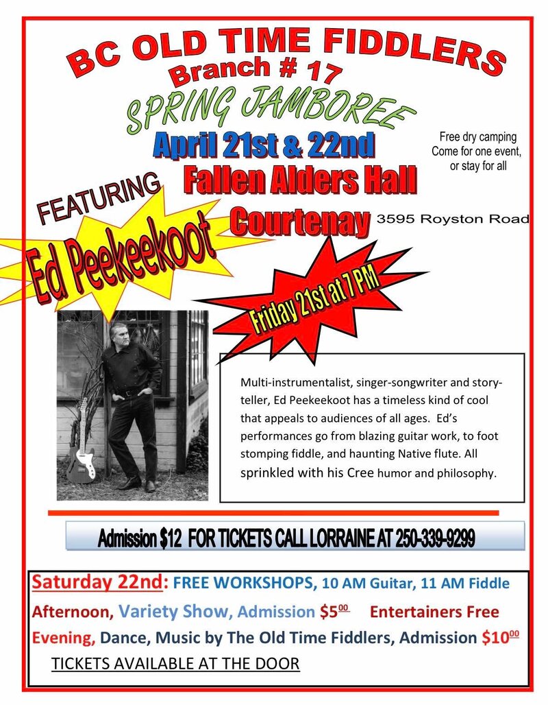 BC Old Time Fiddlers Branch #17  Spring Jamboree @ Fallen Alders Hall - Apr 21, 2023