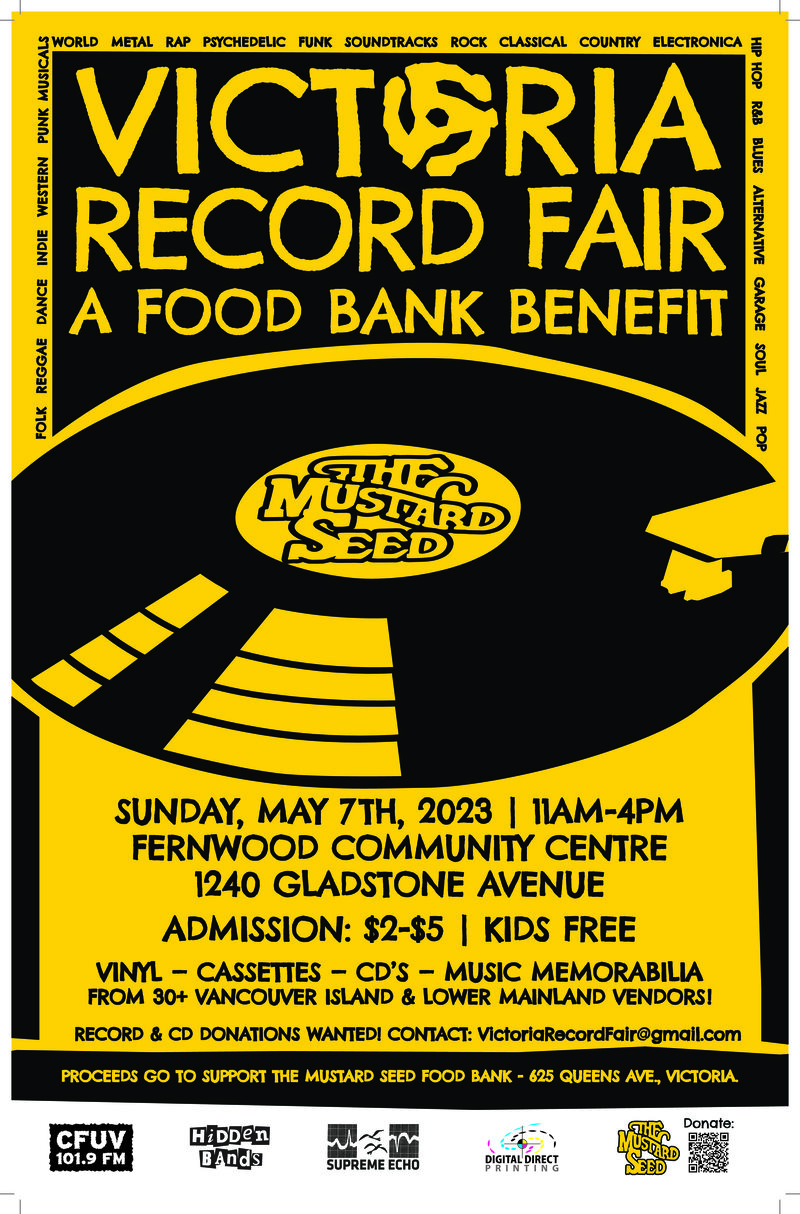 Victoria Record Fair - May 6th @ Fernwood (NRG) Community Centre