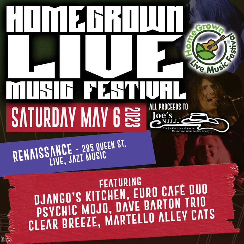 HomeGrown Live Music Festival: Martello Alley Cats, Clear Breeze, Dave Barton Trio, Psychic Mojo, Django's Kitchen @ Renaissance May 6 2023 - May 6th @ Renaissance