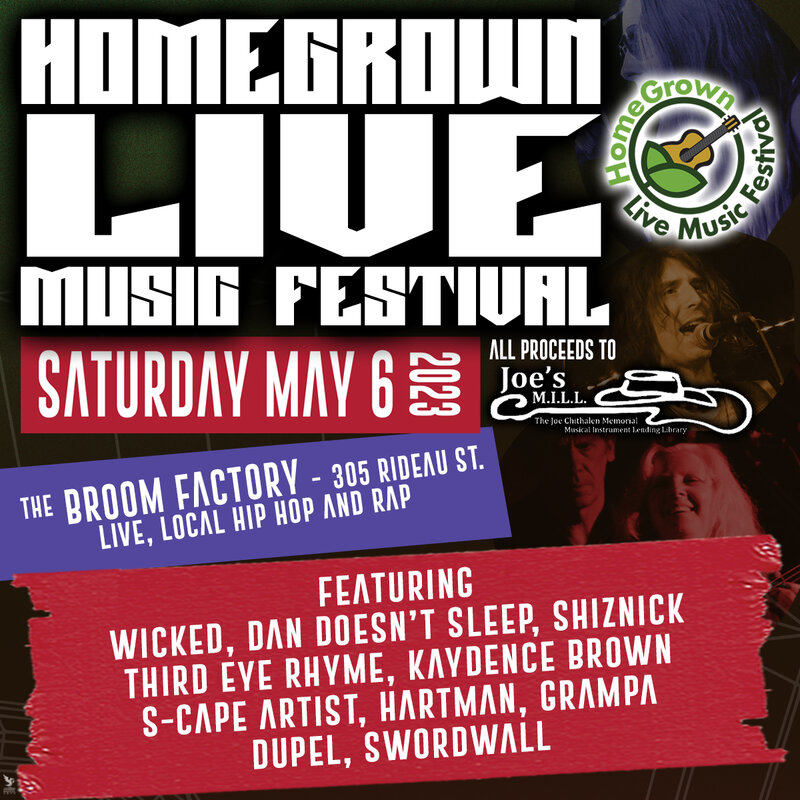 HomeGrown Live Music Festival: Swordwall, Dupel, Grampa, Hartman, S-Cape Artist, Kaydence Brown, ShizNick, Dan Doesn’t Sleep, Wicked @ Broom Factory - May 06, 2023