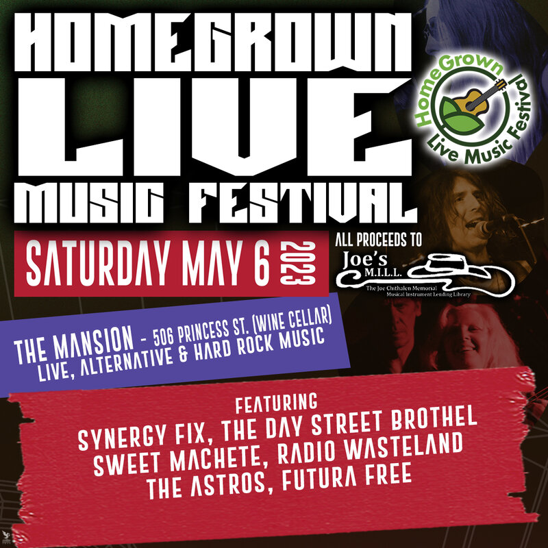 HomeGrown Live Music Festival: Futura Free, Sons of Rick, Radio Wasteland , Sweet Machete, Exogen, Synergy Fix, Mothallah @ The Mansion May 6 2023 - May 14th @ The Mansion