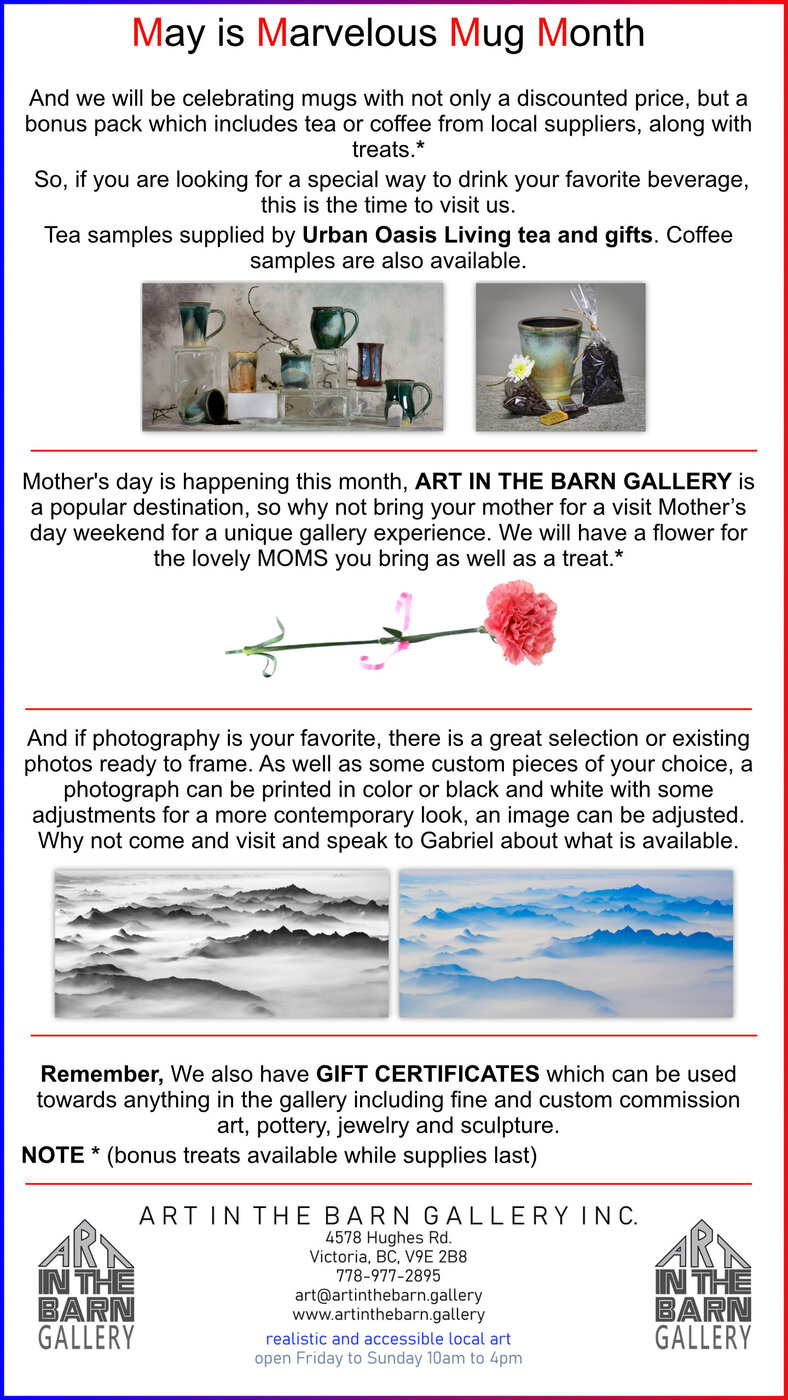 May is Marvelous Mug Month - May 7th @ Art In The Barn Gallery