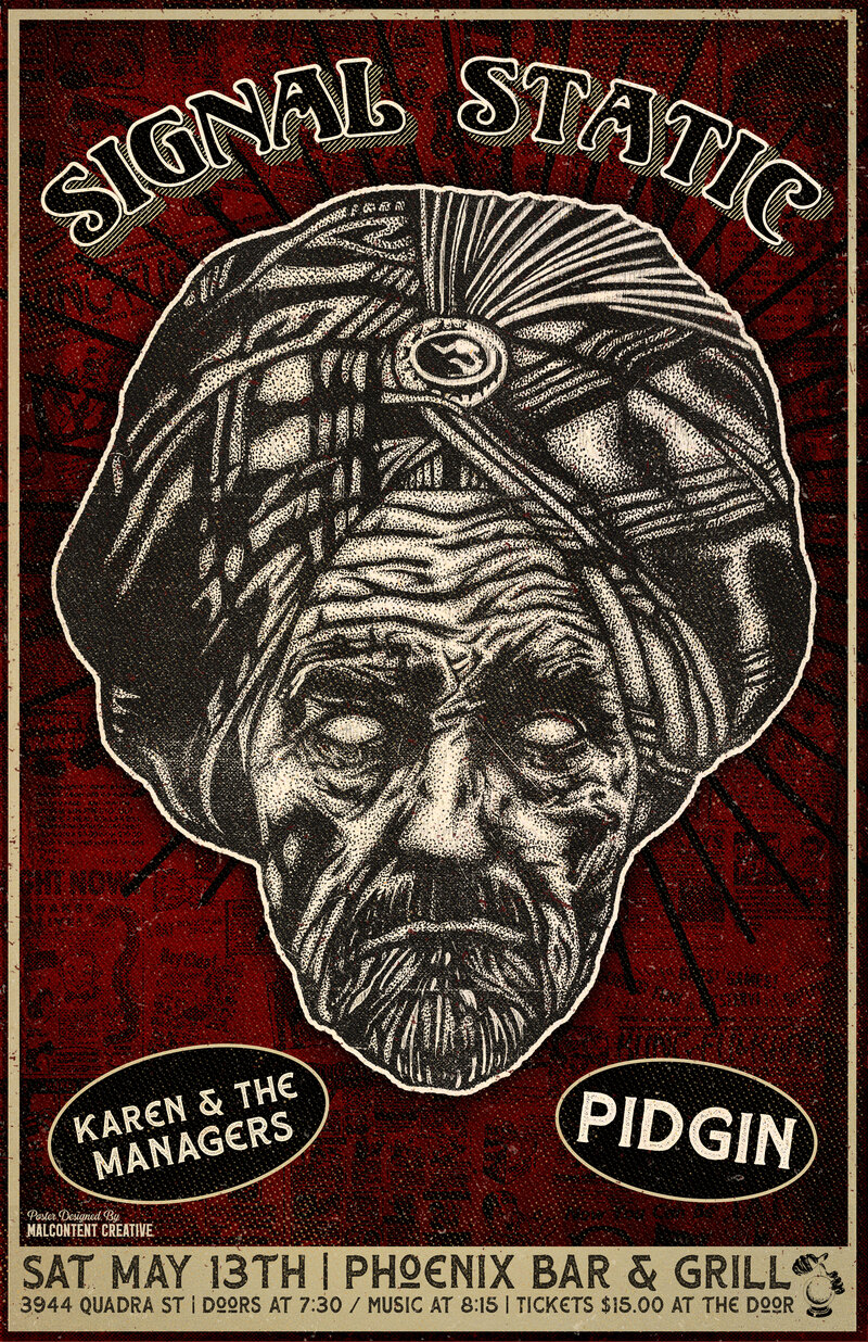An evening of engaging rock and roll: Signal Static, Pidgin, Karen and the managers @ The Phoenix Bar and Grill May 13 2023 - May 6th @ The Phoenix Bar and Grill