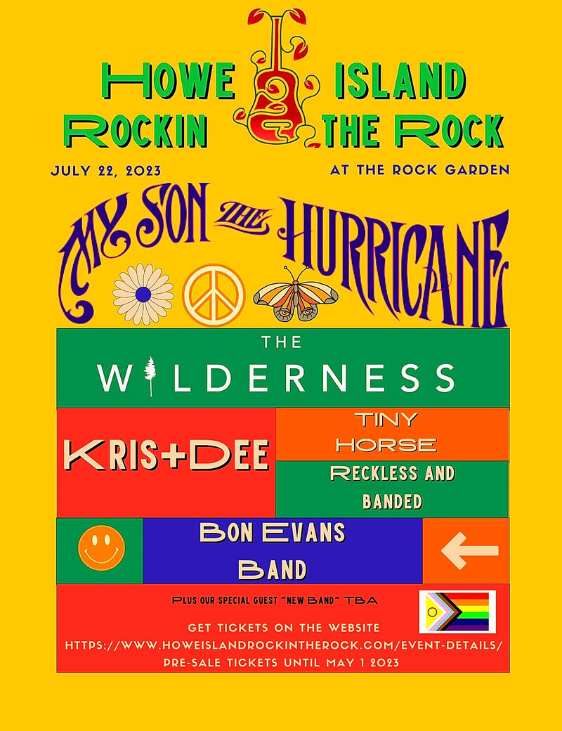 Howe Island Rockin’ the Rock 2023: My Son the Hurricane, The Wilderness, Kris & Dee, Tiny Horse, Reckless & Banded, Bon Evans @ Howe Island - Jul 22, 2023