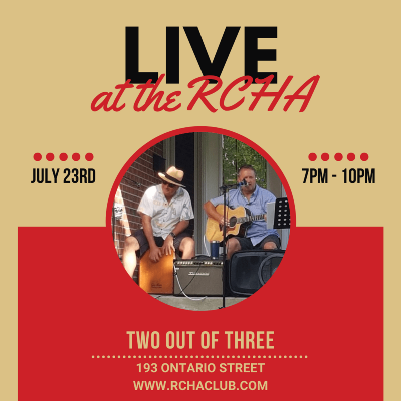 Two Out Of Three - Apr 30th @ The Club at the R.C.H.A.
