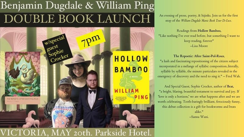 Double Book Launch-The Repoetic, & Hollow Bamboo - Jun 6th @ The Parkside Hotel & Spa