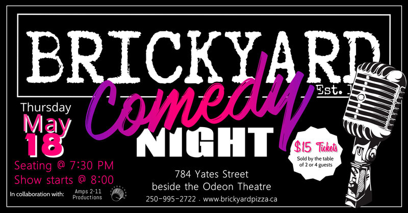 Brickyard Comedy Night - May 6th @ Brickyard Pizza