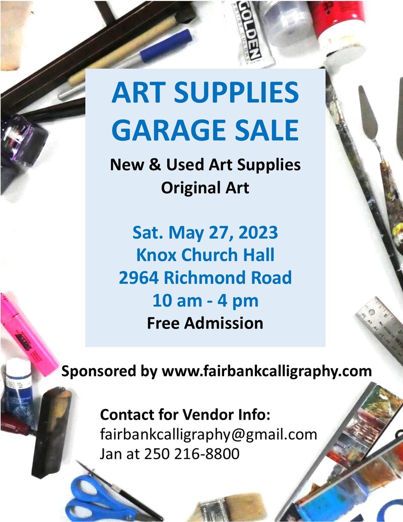 Art Supplies Garage Sale @ Knox Church Hall - May 27, 2023