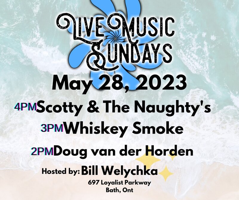 Live Music Sundays: Whiskey Smoke, Doug van der Horden, Scotty & The Naughtys @ Finkle's Shore Park May 28 2023 - May 7th @ Finkle's Shore Park