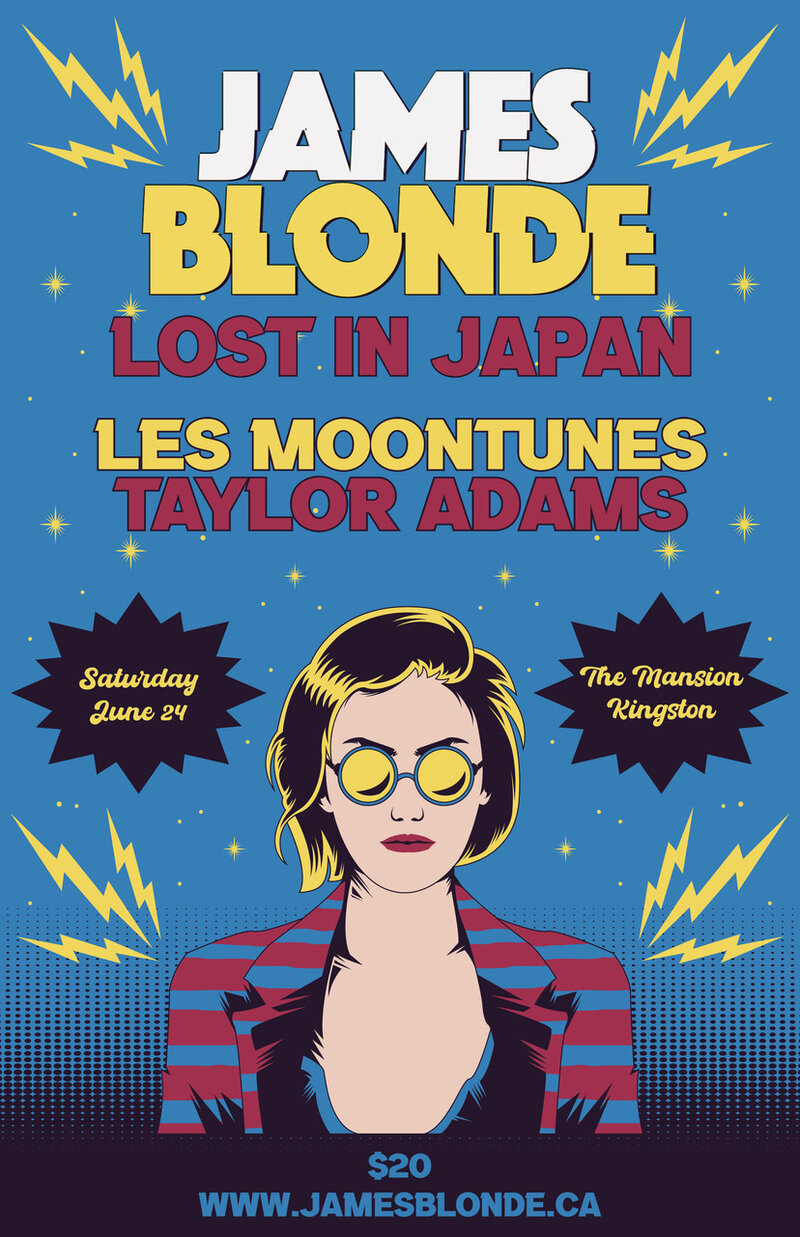 James Blonde, Lost in Japan, The Moontunes @ The Mansion Jun 24 2023 - May 7th @ The Mansion