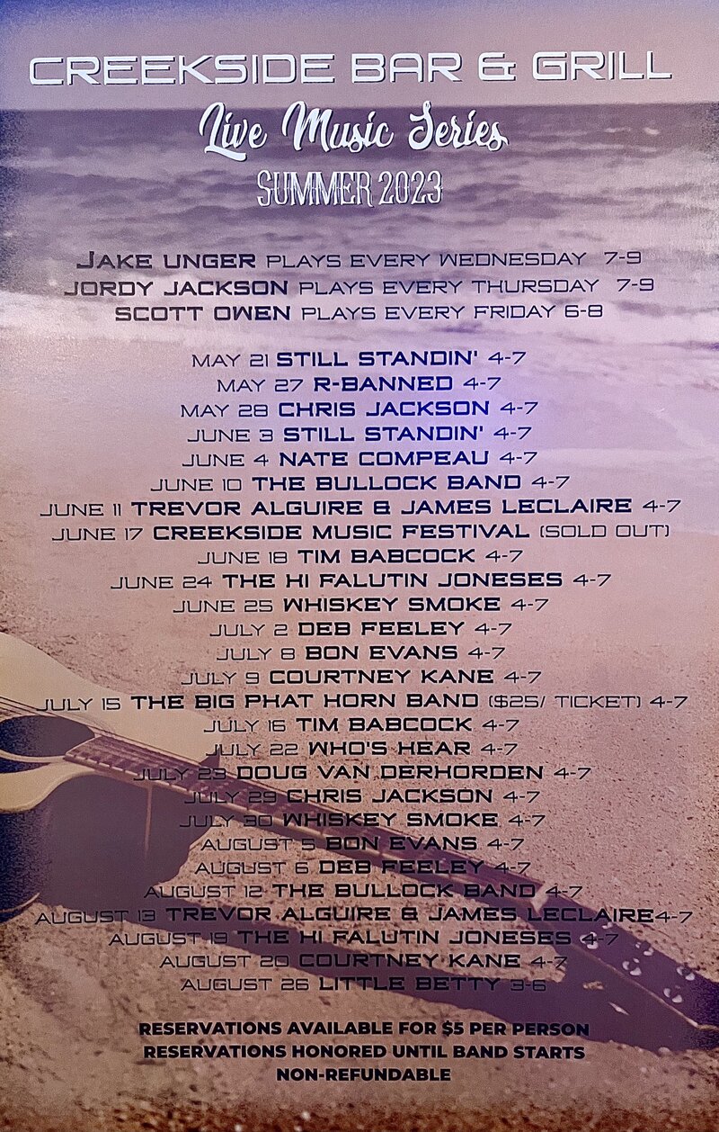 The Bullock Band @ The Creekside Bar & Grill Jun 10 2023 - Jun 13th @ The Creekside Bar & Grill