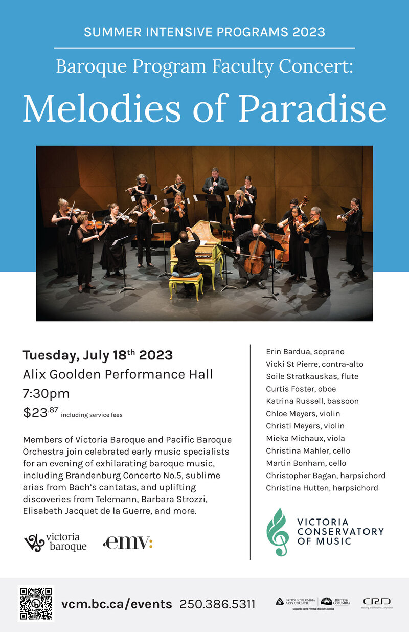 Melodies of Paradise; A Baroque Summer Intensive Faculty Concert - May 6th @ Alix Goolden Performance Hall