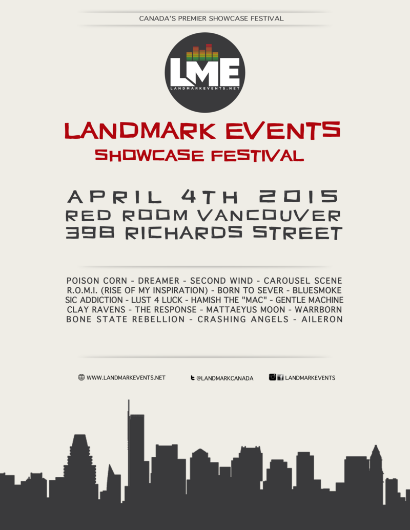 Landmark Events Showcase Festival APRIL 2015 - VANCOUVER @ The Red Room Apr 4 2015 - Jun 20th @ The Red Room