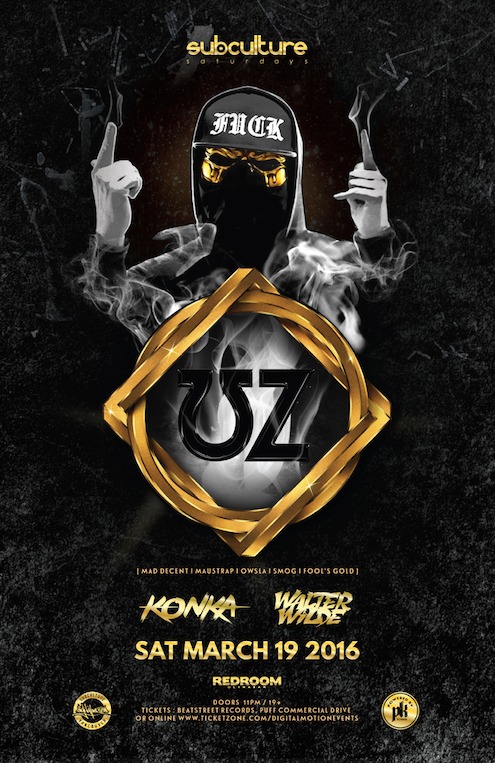 SUBcultureSaturdays feat: UZ , KONKA, Walter Wilde  @ The Red Room Mar 19 2016 - Jun 24th @ The Red Room