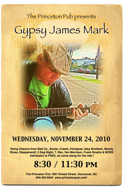 Gypsy James Mark @ Princeton Pub Nov 24 2010 - Jun 24th @ Princeton Pub