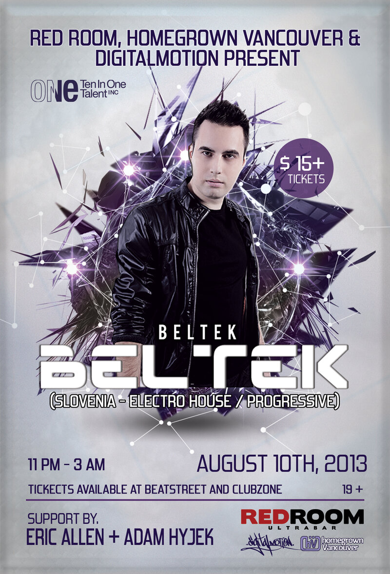 \Rising Slovenian Electro House/Progressive DJ & Producer:  BELTEK @ The Red Room Aug 10 2013 - Jun 20th @ The Red Room