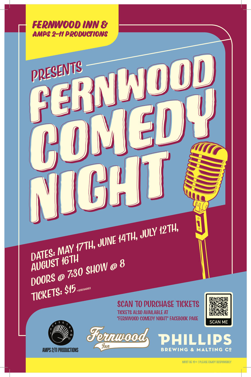 Amps 2-11 Productions Presents Fernwood Comedy Night: Syd Bosel, Jeff Corntassel, Max Lane, Elyott Ryan, Patti Savard, Mary Wisforden, Paul McKinnon @ Fernwood Inn Jul 12 2023 - May 6th @ Fernwood Inn