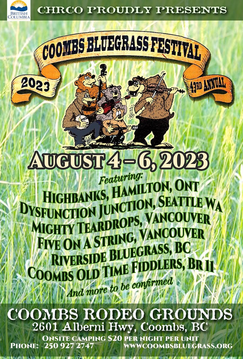 Coombs 43rd Annual Bluegrass Festival @ Coombs Rodeo Grounds - Aug 04, 2023