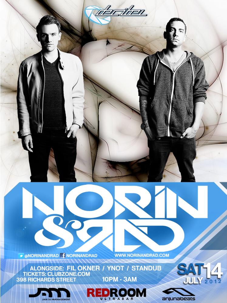 DECIBEL Proudly Presents Norin & Rad: Fil Okner   ,  YnoT  , Standub  @ The Red Room Jul 14 2012 - Jun 13th @ The Red Room