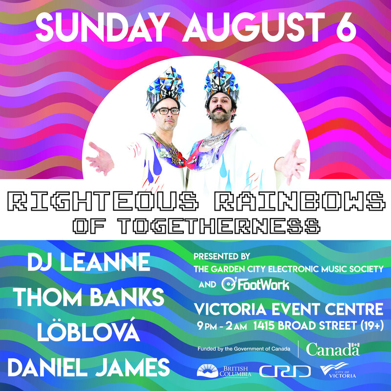Wonderment 2023 w/ Righteous Rainbows of Togetherness, DJ Leanne, Thom Banks, Loblova, Daniel James - May 6th @ Victoria Event Centre
