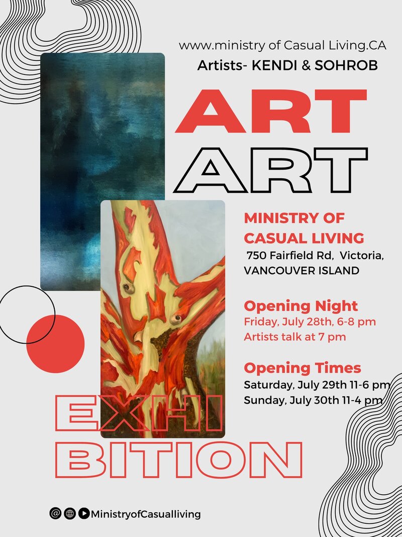 Kendi and Sohrab Hallway Exhibit - Jul 10th @ The Ministry of Casual Living