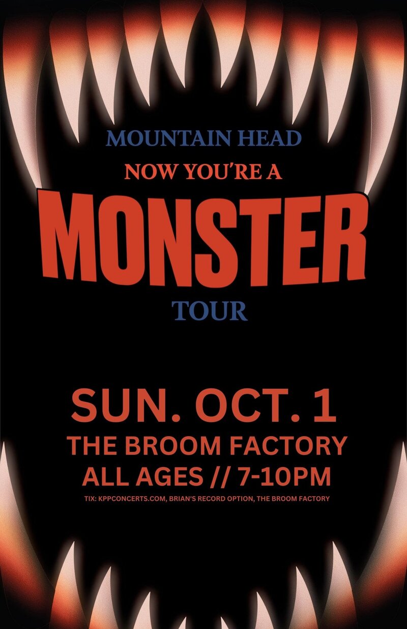 Mountain Head, M&ouml;bius Trip, The Sugar Pills @ Broom Factory Oct 1 2023 - May 6th @ Broom Factory