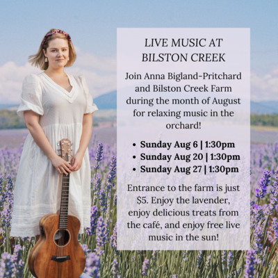 Live by the Lavender - May 1st @ Bilston Creek Farm