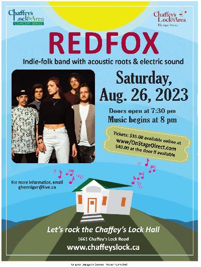 RedFox @ Chaffey's Lock Community Hall - Aug 26, 2023