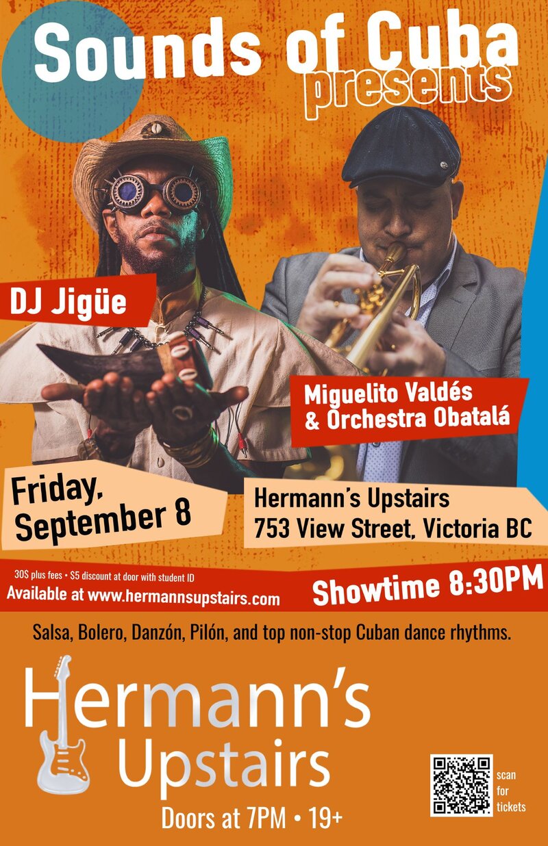 Sounds of Cuba presents: Orchestra Obatal&aacute; f. Miguelito Valdes plus DJ Jig&uuml;e @ Hermann's Upstairs Sep 8 2023 - Jun 4th @ Hermann's Upstairs