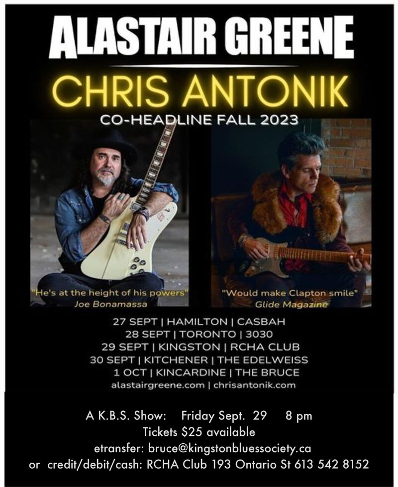KBS Presents: Alastair Greene, Chris Antonik @ The Club at the R.C.H.A. Sep 29 2023 - Jun 15th @ The Club at the R.C.H.A.