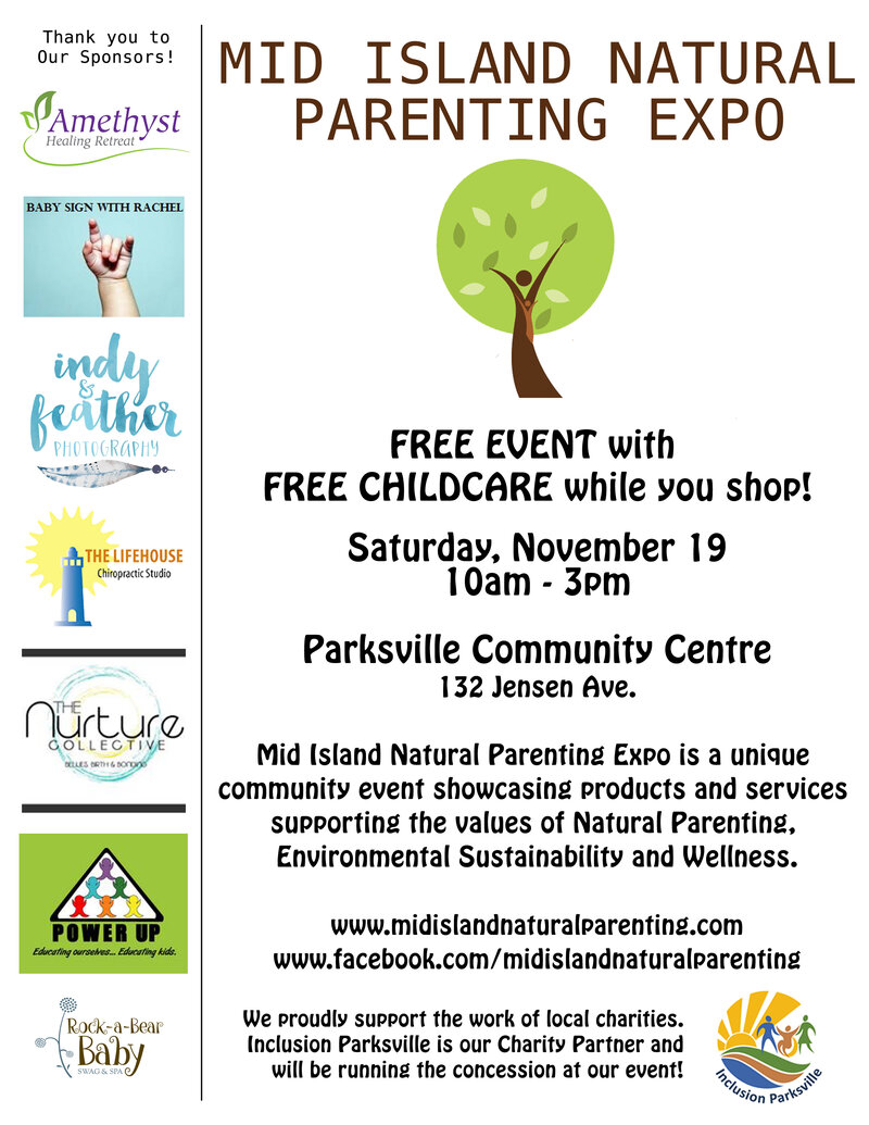 Mid Island Natural Parenting Expo @ Parksville Community Centre Nov 19 2016 - Jun 3rd @ Parksville Community Centre