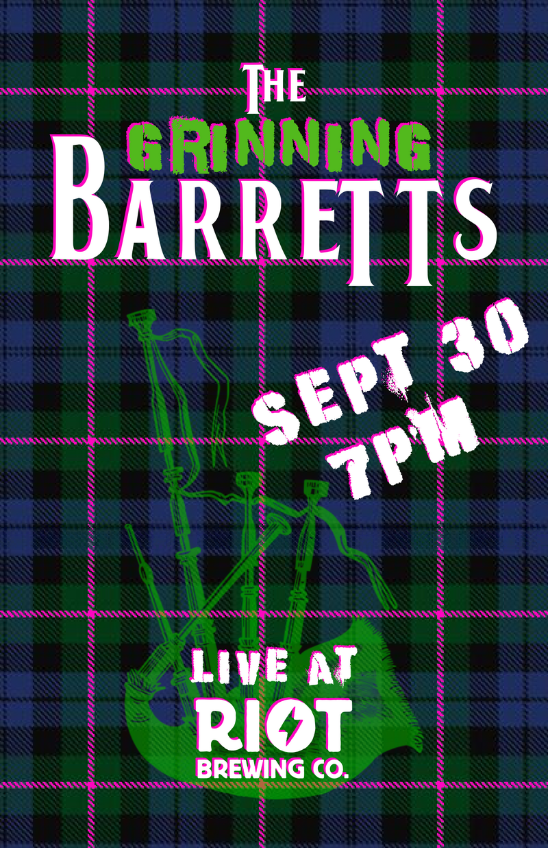 The Grinning Barrett's LIVE @ Riot Brewing Co - May 5th @ Riot Brewing Co.