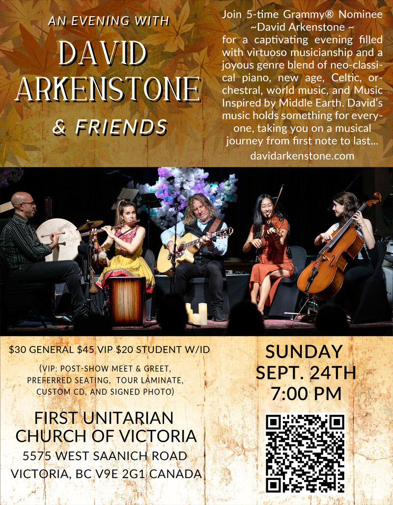 An Evening with David Arkenstone & Friends @ First Unitarian Church of Victoria - Sep 24, 2023
