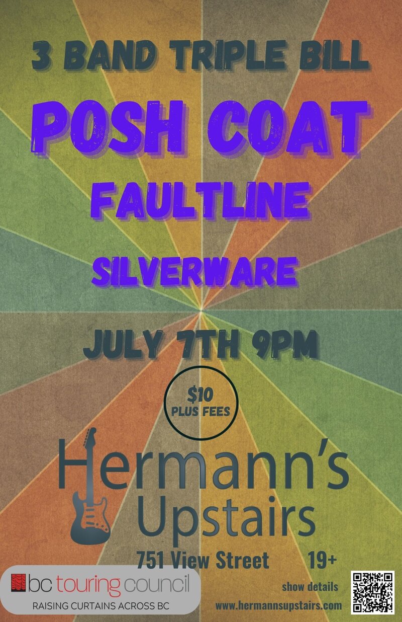 Triple Bill: Posh Coat, Faultline, Silverware @ Hermann's Upstairs - Jul 07, 2023