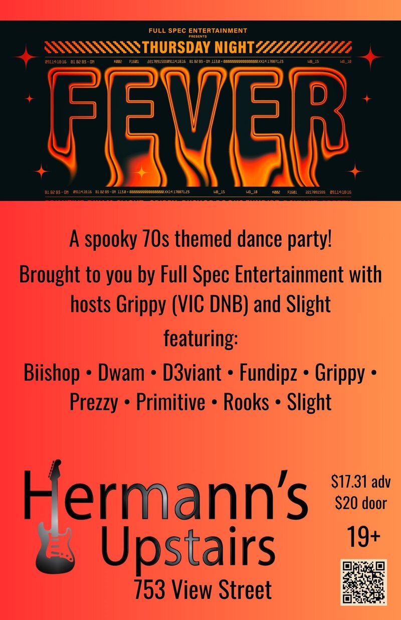 Full Spec Entertainment presents Thursday Night Fever @ Hermann's Upstairs Oct 26 2023 - Jun 4th @ Hermann's Upstairs