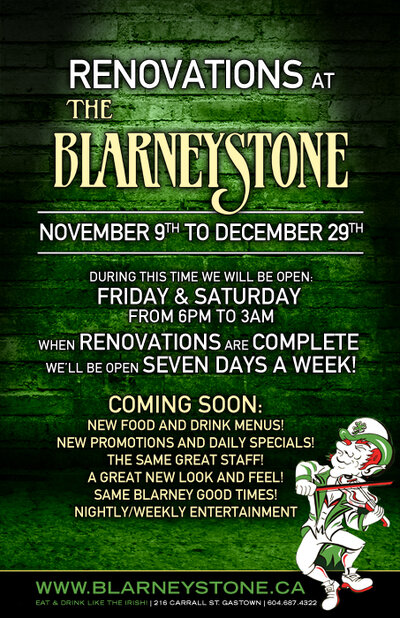 We Are Renovating: Renovations @ Blarney Stone Nov 9 2009 - Jun 4th @ Blarney Stone