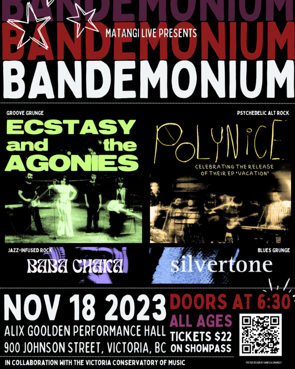 BANDEMONIUM: Polynice, Ecstasy and the Agonies, Baba Chaka, Silvertone @ Alix Goolden Performance Hall Nov 18 2023 - May 6th @ Alix Goolden Performance Hall