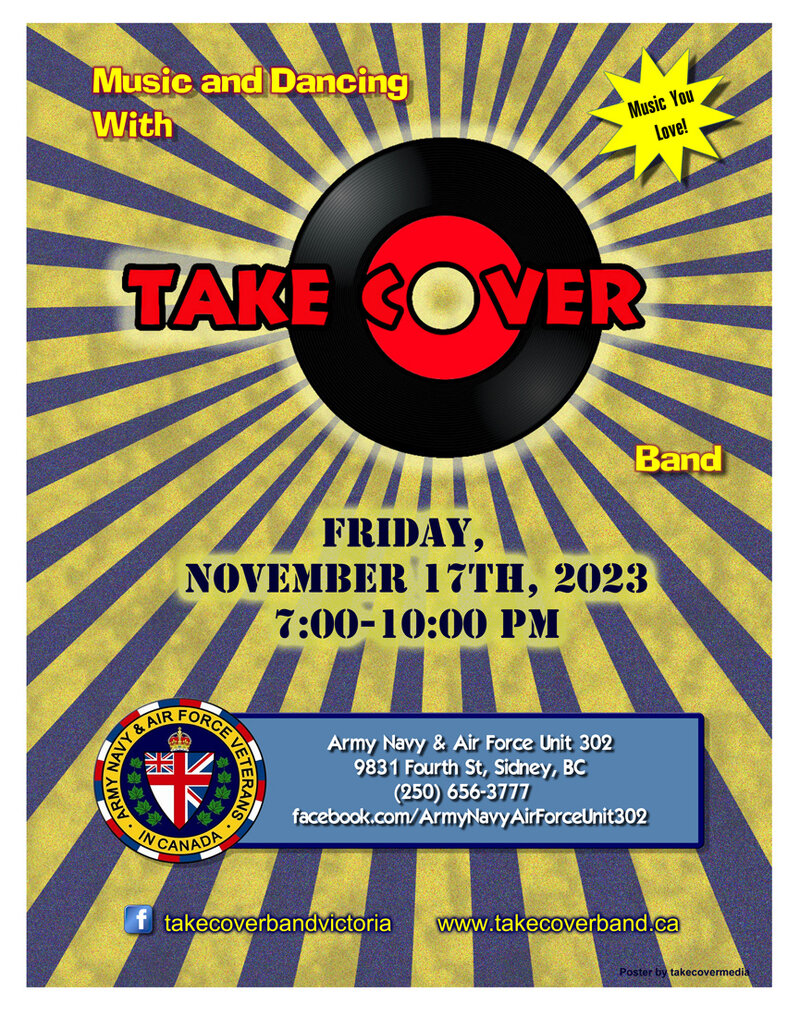 Music and Dancing with Take Cover band - May 8th @ ANAVETS Club 302