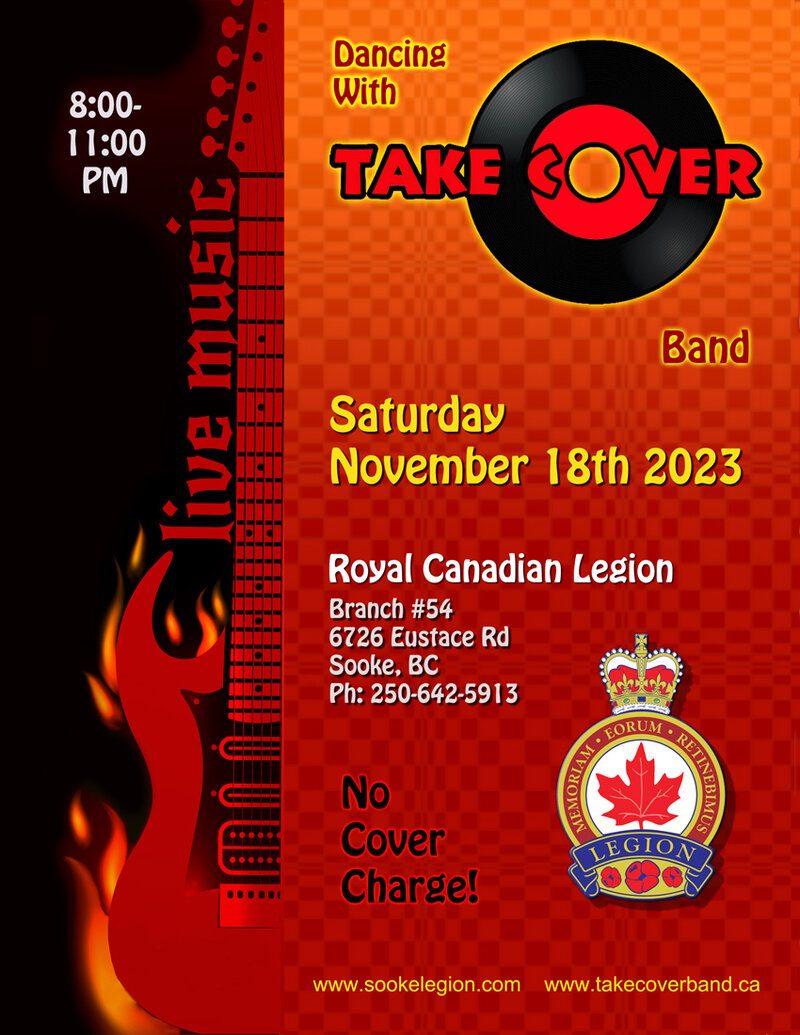 Music and Dancing with Takecover Band - May 6th @ Sooke Legion
