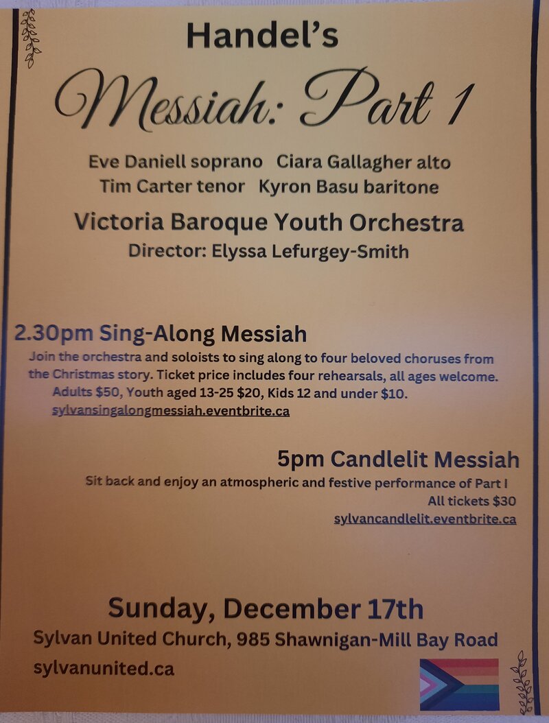 Sing-Along Messiah - May 6th @ Sylvan United Church