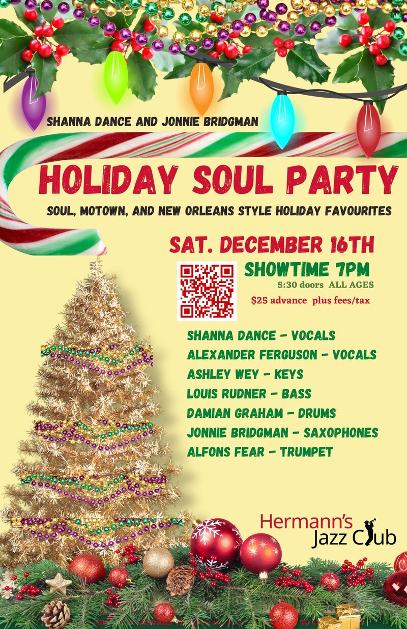 Holiday Soul Party: Shanna Dance and Jonnie Bridgman - May 7th @ Hermann's Jazz Club