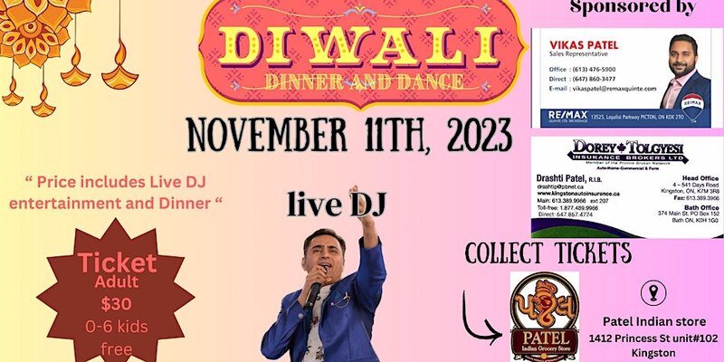 Diwali Dinner and Dance with Live DJ @ Portuguese Cultural Centre of Kingston - Nov 11, 2023
