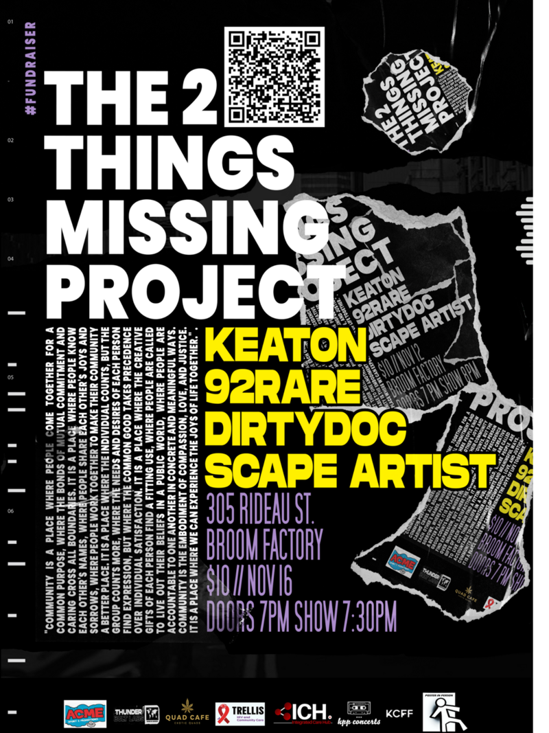 The 2 Things Missing Project: Keaton, 92Rare, Dirty Doc, S-Cape Artist @ Broom Factory - Nov 16, 2023