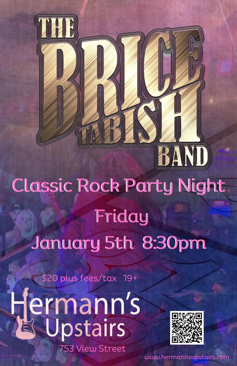 Classic Rock Party Night: The Brice Tabish Band - Jun 5th @ Hermann's Upstairs