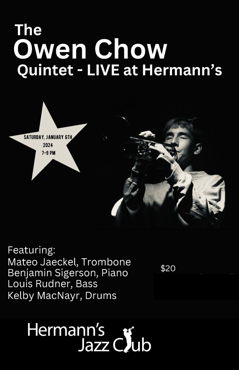 Owen Chow Quintet Rings in the New Year! - May 12th @ Hermann's Jazz Club