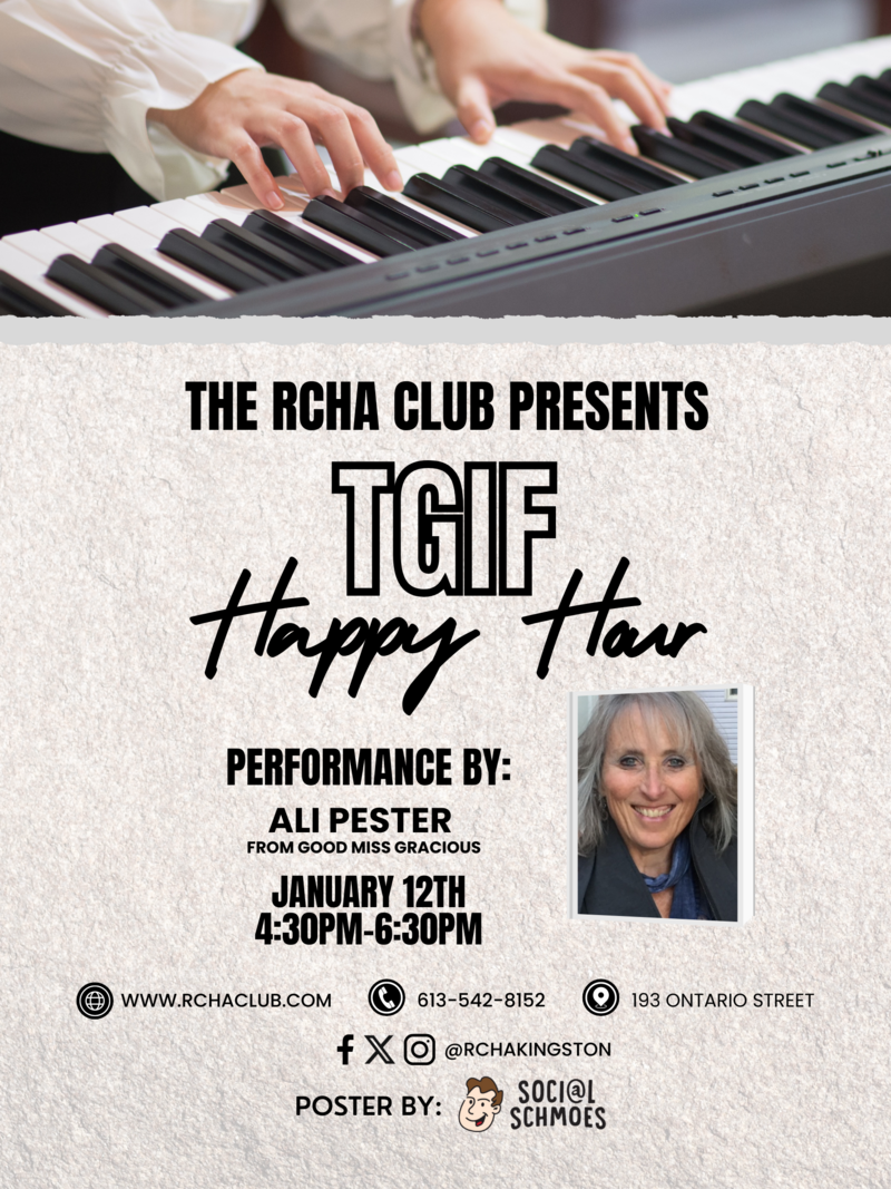 Happy Hour TGIF - May 11th @ The Club at the R.C.H.A.