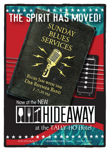 Sunday Blues Services Blues Jam with the Deb Rhymer Band @ Hideaway Caf&eacute; May 8 2016 - May 8th @ Hideaway Caf&eacute;