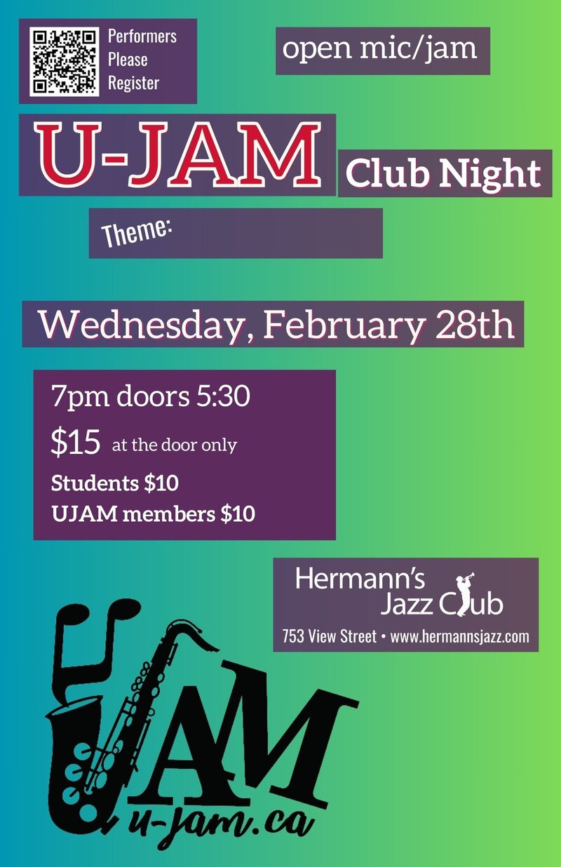 U-JAM Club Night - Jun 6th @ Hermann's Jazz Club