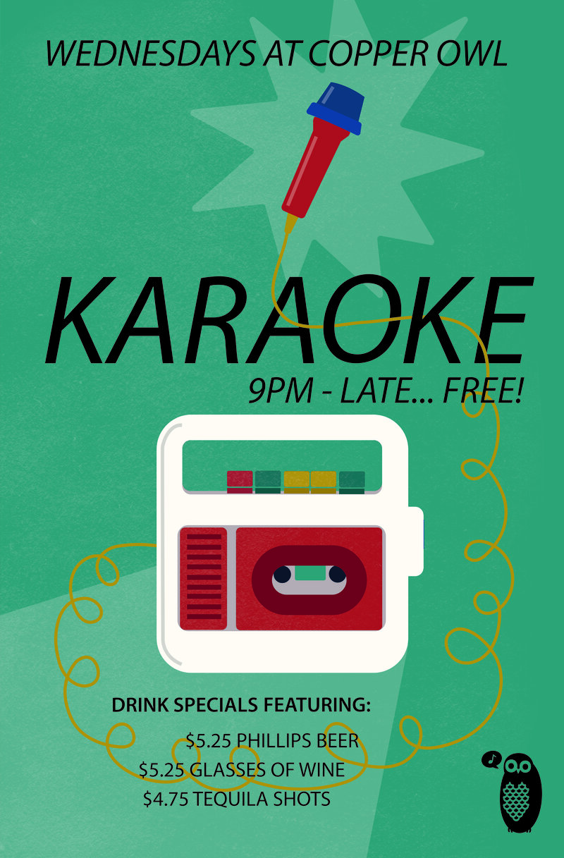 Karaoke Wednesdays: feat. you yah rockstar! @ Copper Owl Aug 21 2019 - Jun 5th @ Copper Owl